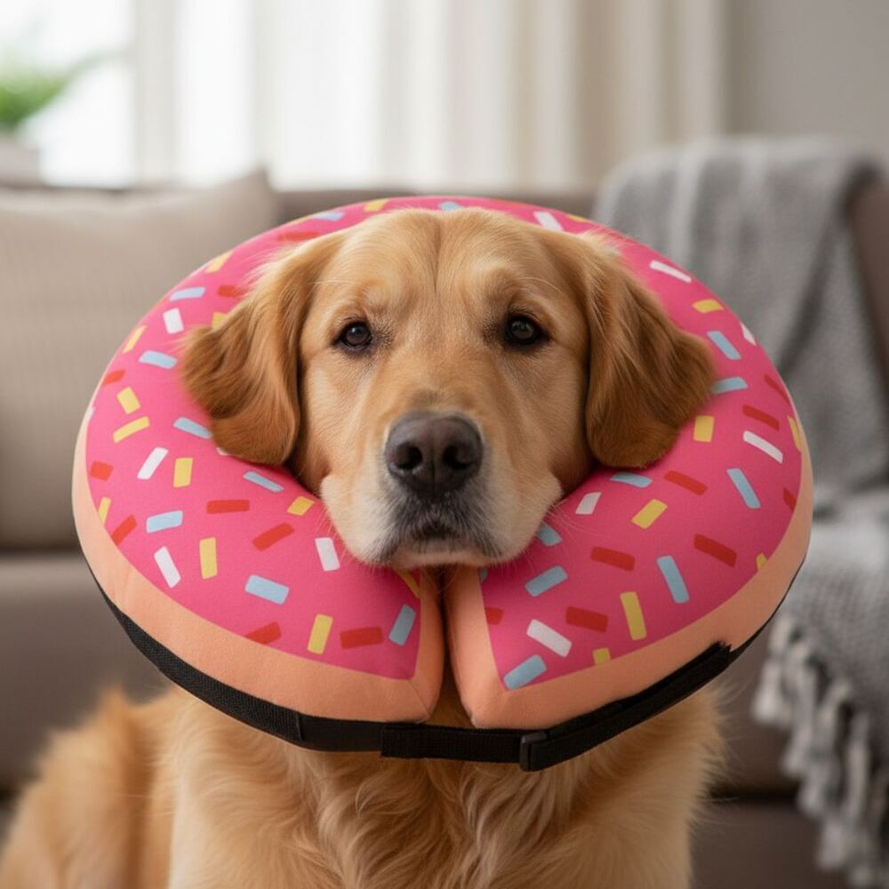 Donut Dog Inflatable Collar New Inflatable Protective Neck Cushion/Size M